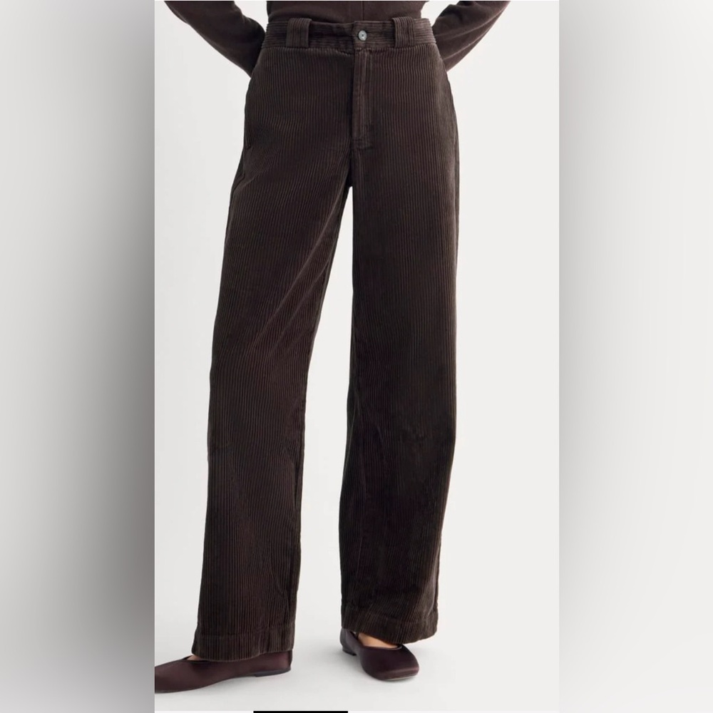 Everlane Dark Brown Corduroy Wide-Leg Trousers
